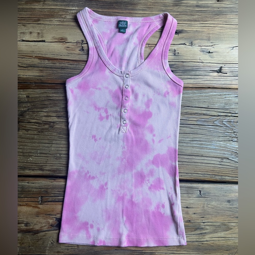 Racer Back Button Up Tank Top